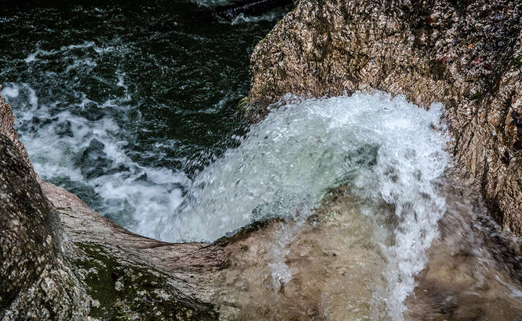Wild water in river Almbach