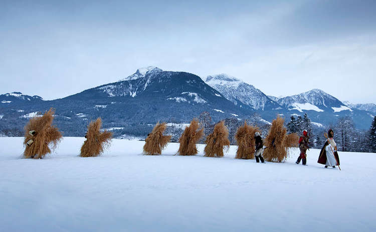 wrapped from head to toe in straw,: the Buttnmandl of Berchtesgaden