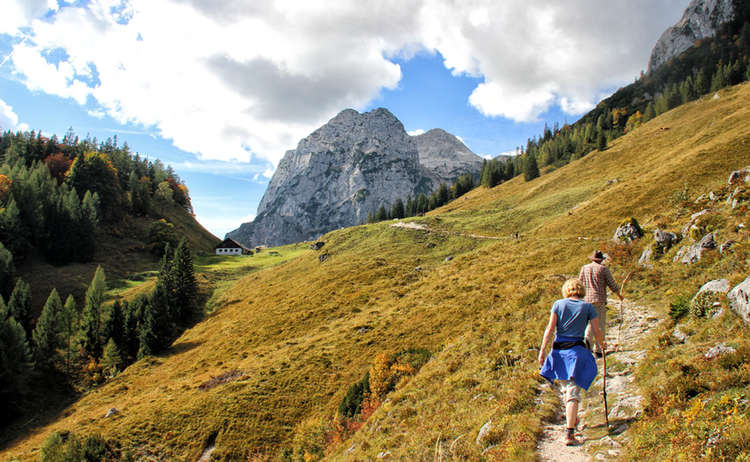 Hiking to an alpine pasture in Berchtesgaden