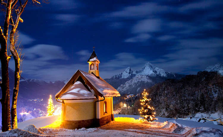 Kapelle am Weinfeld mit Watzmann, Berchtesgaden