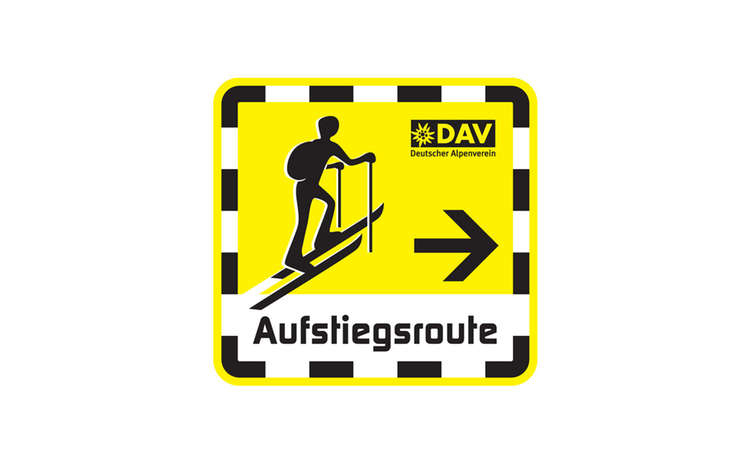DAV logo, Skitouren mit Pisten