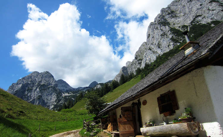 Alpin hut, mountain pasture