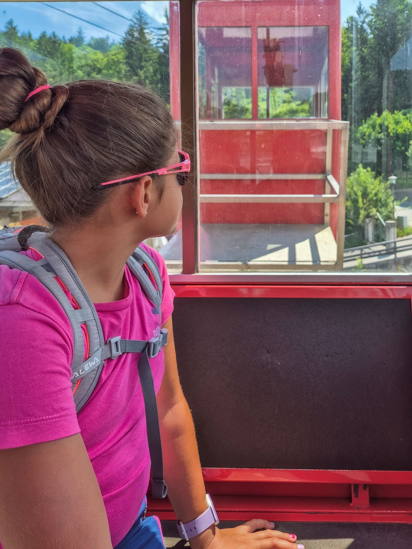 In einer Gondel der Obersalzbergbahn