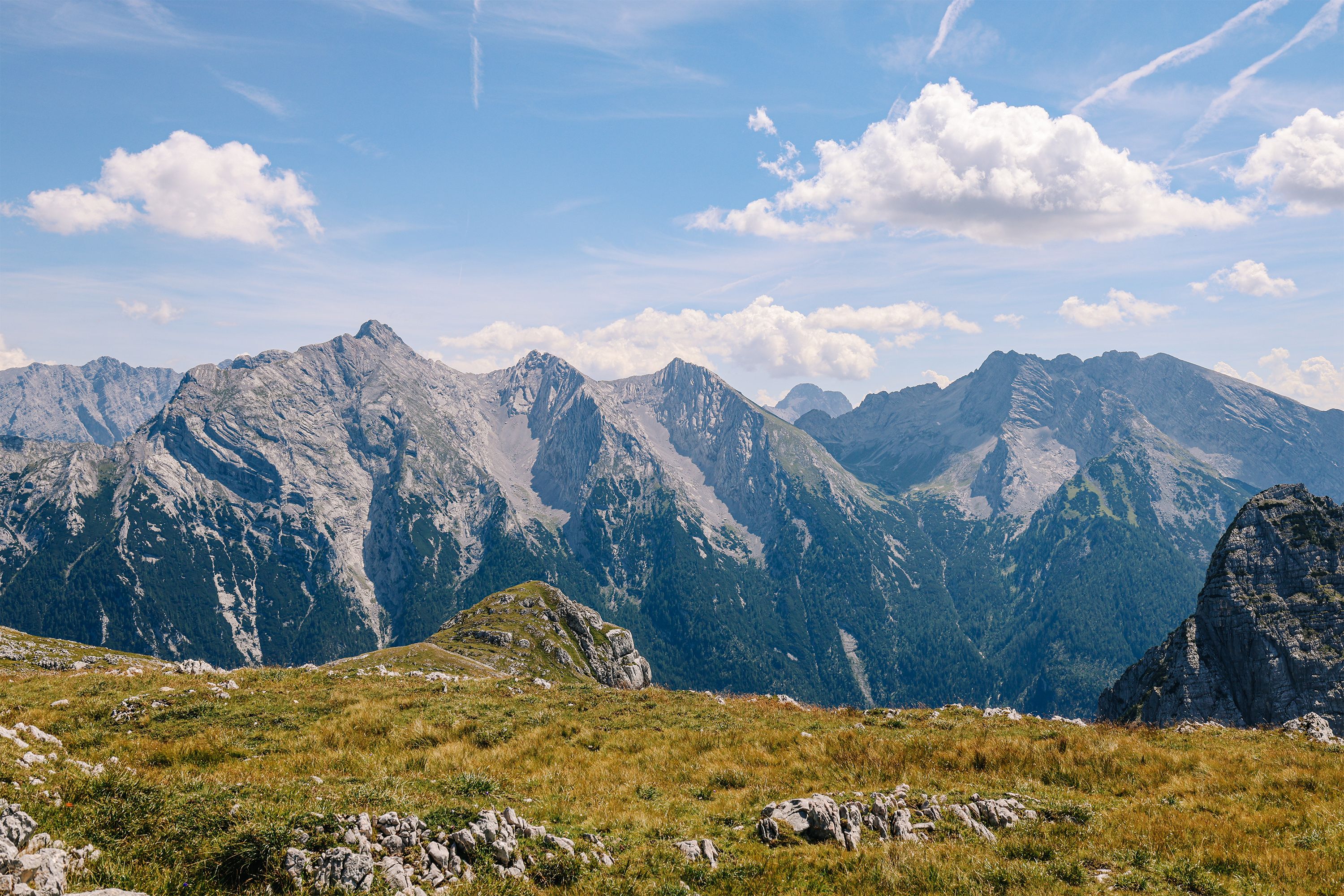 Blick zu den Hochkaltertälern