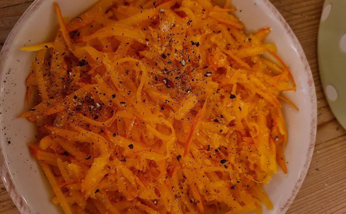 Geraspelter Hokkaido-Kürbis