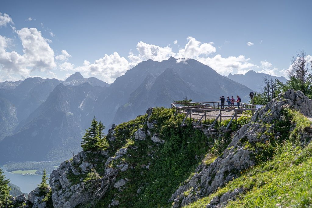 Die Aussichtsplattform unterhalb des Jenner Gipfels
