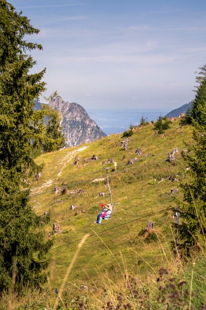 Mit der Sesselbahn zum Hirscheck