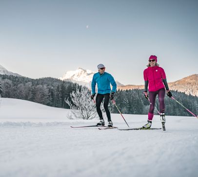 Langlaufen mit Watzmannblick am Aschauerweiher