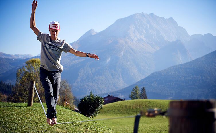 Auf der Slackline