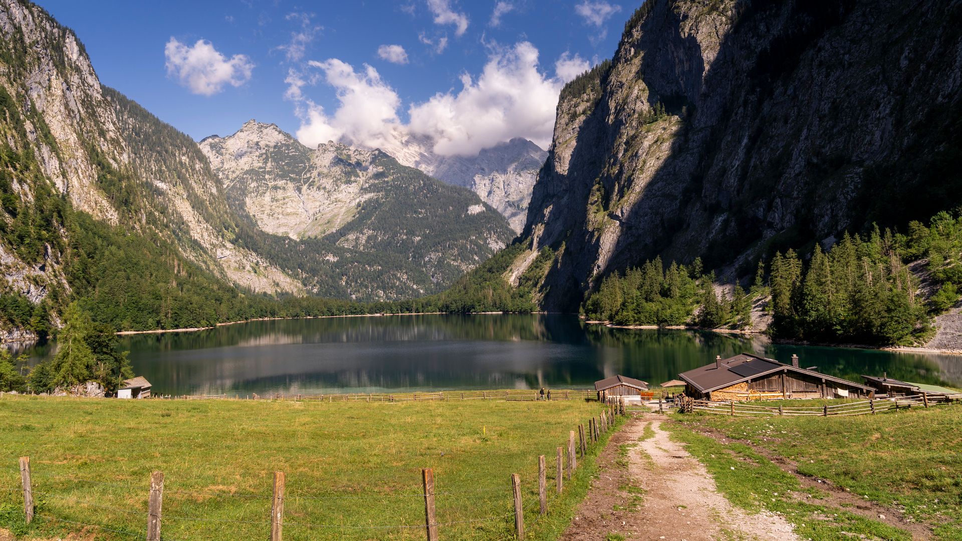 Blick über die Fischunkelalm und den Obersee