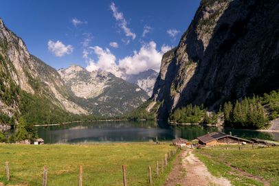 Blick über die Fischunkelalm und den Obersee