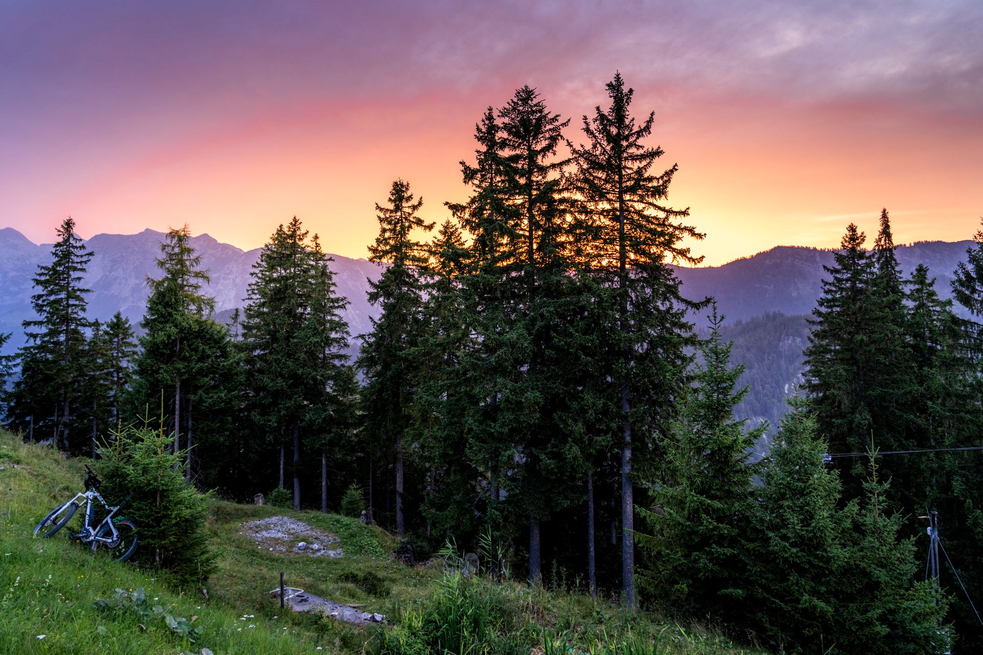 Am Hirschkaser: Abendrot am Himmel
