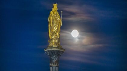 Mariensäule bei Nacht