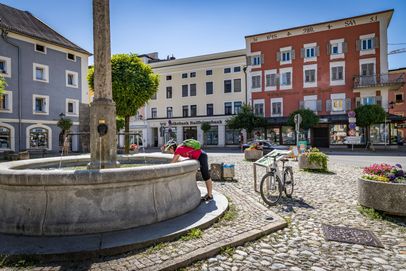 Radfahren in der Stadt Laufen