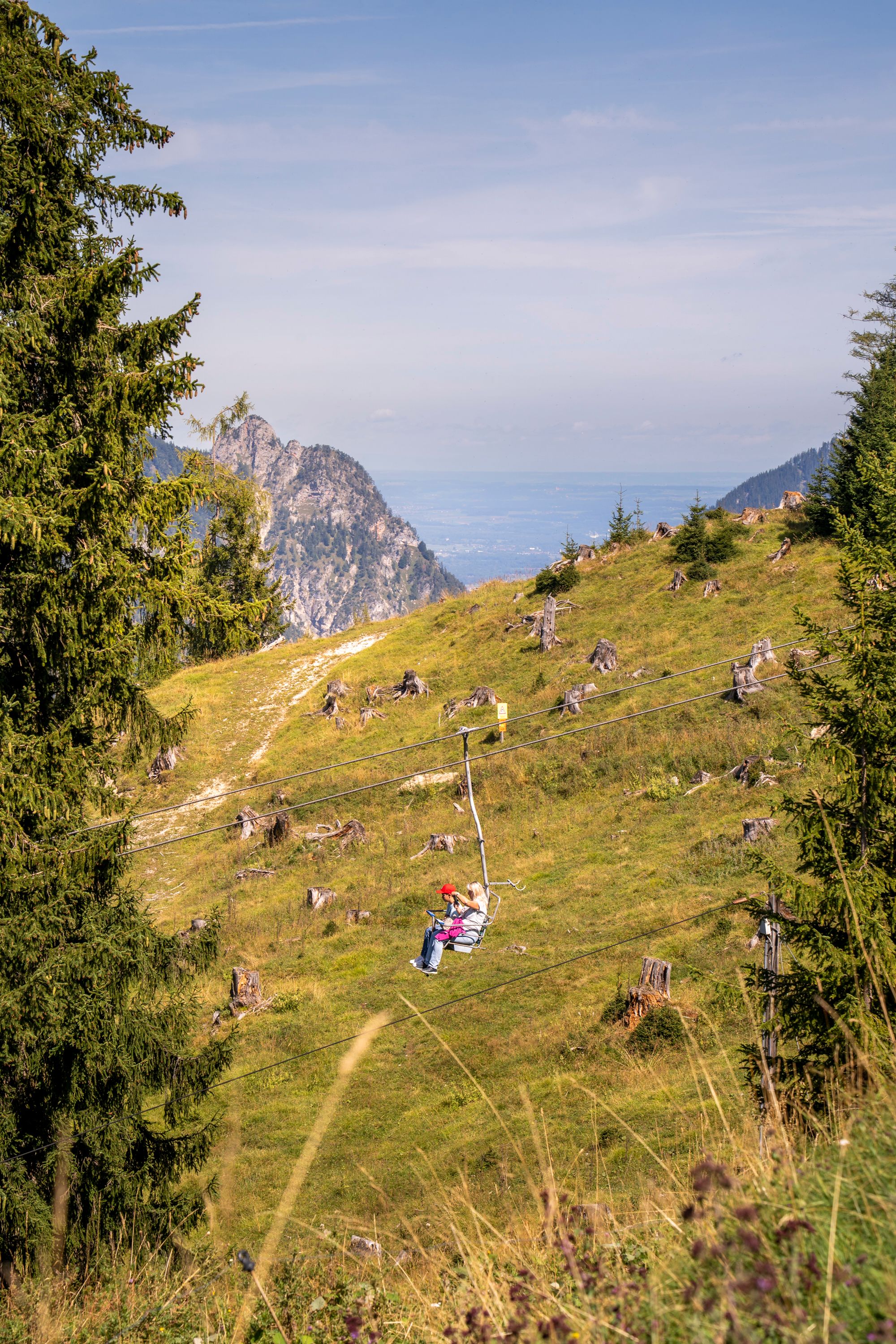 Mit der Sesselbahn zum Hirscheck