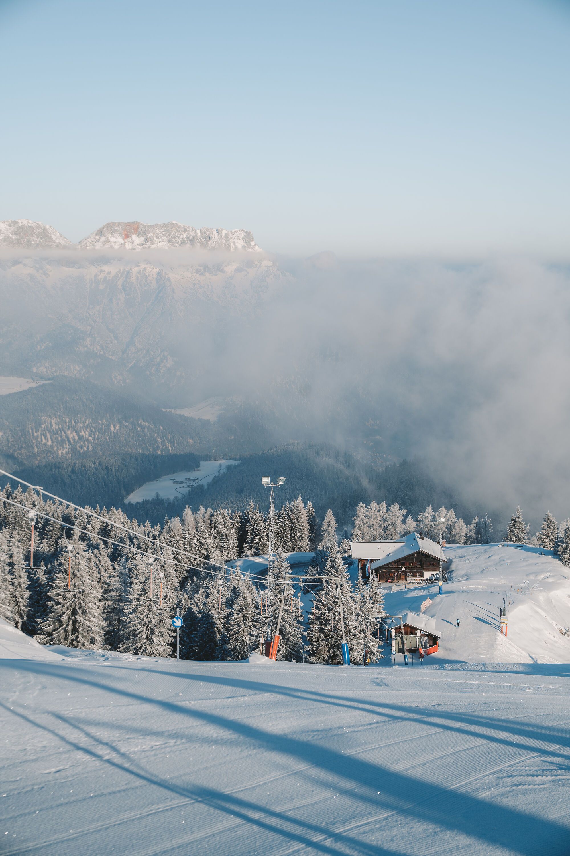 Die Rossfeld Skihütte Winter