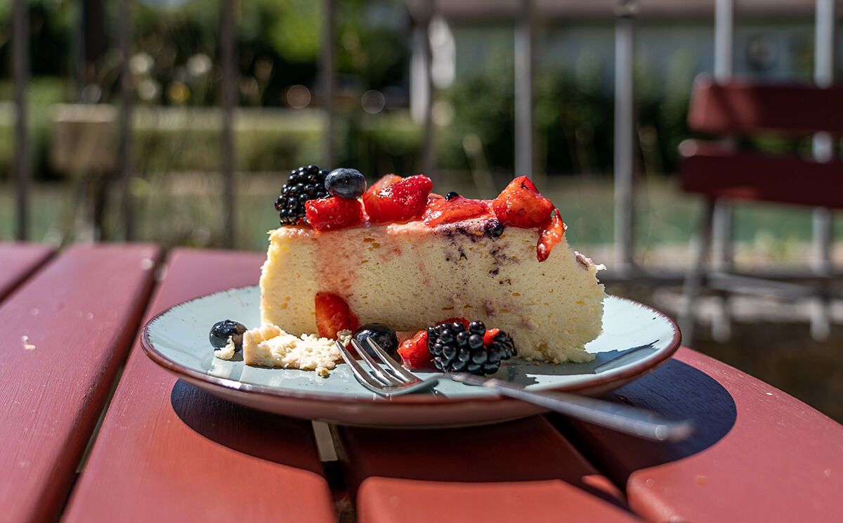 Käsekuchen vom Café Margit in Marktschellenberg