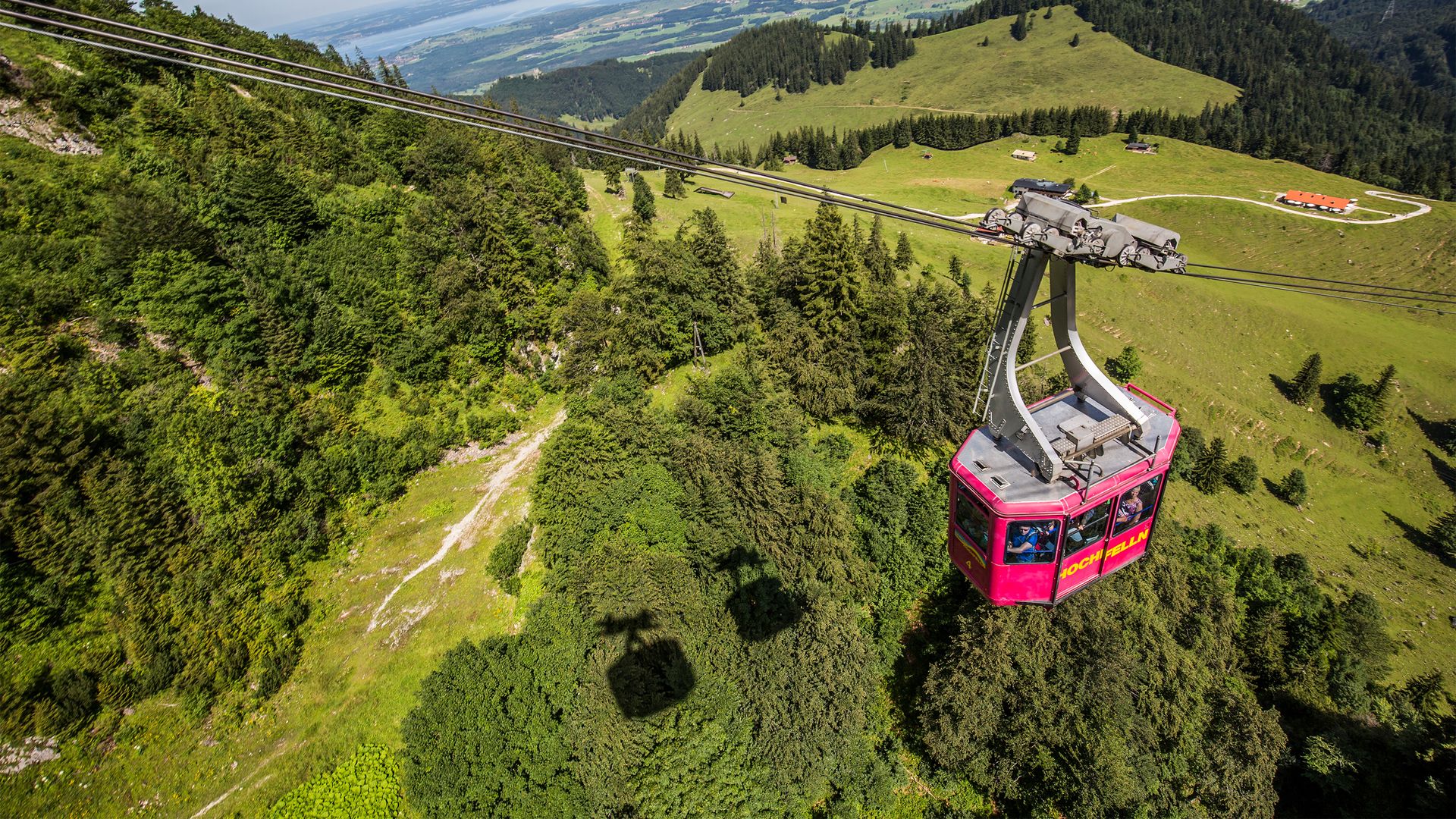 Hochfelln-Seilbahn: Blick auf die Bründling Alm