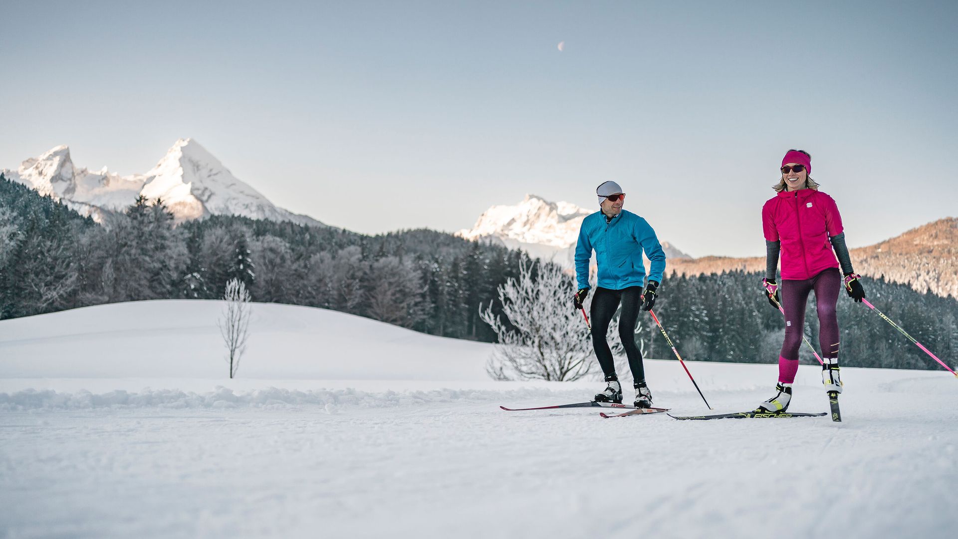 Langlaufen mit Watzmannblick am Aschauerweiher
