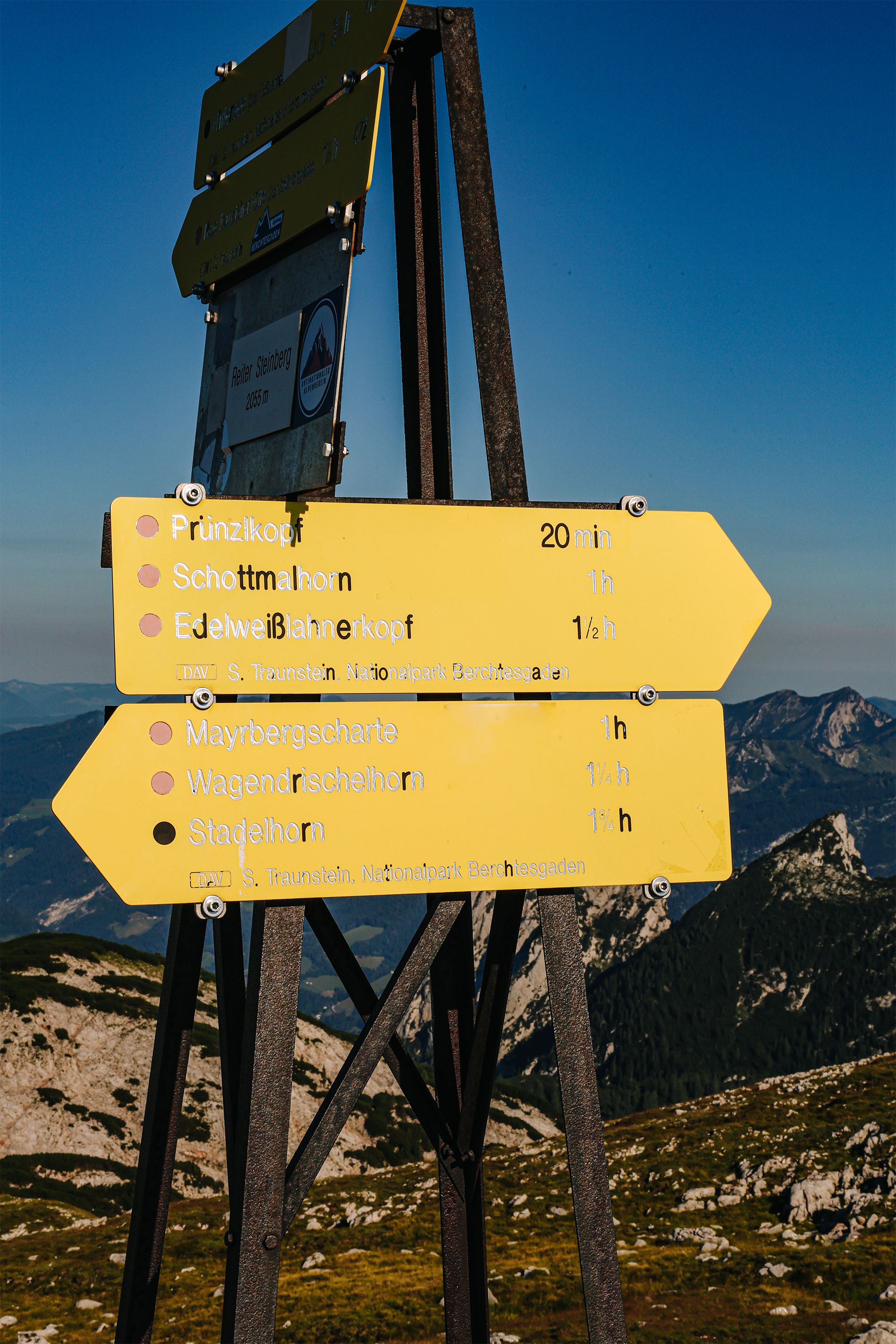 Wegweiser auf der Reiter Alm