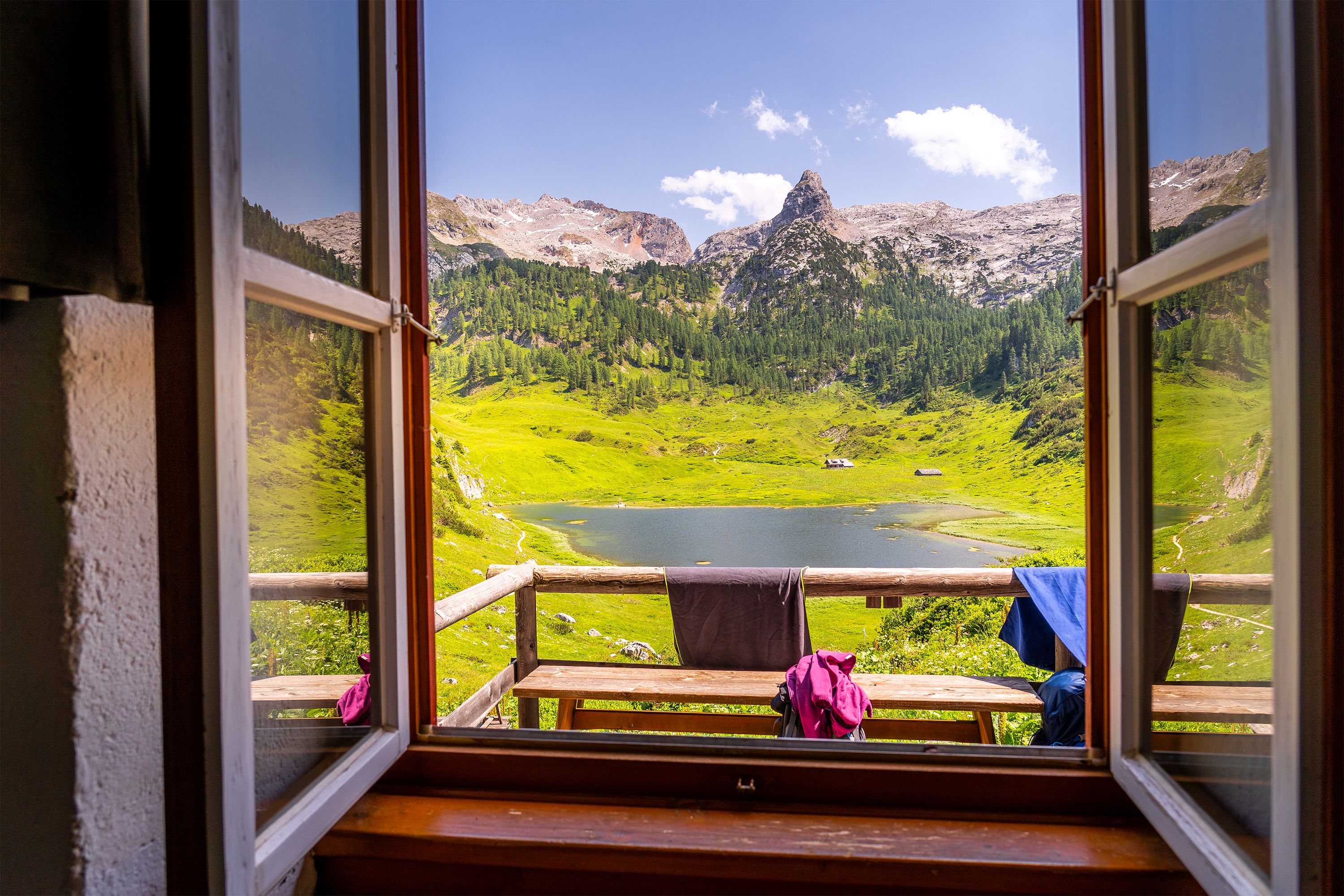 Blick aus dem Kärlingerhaus zum Funtensee