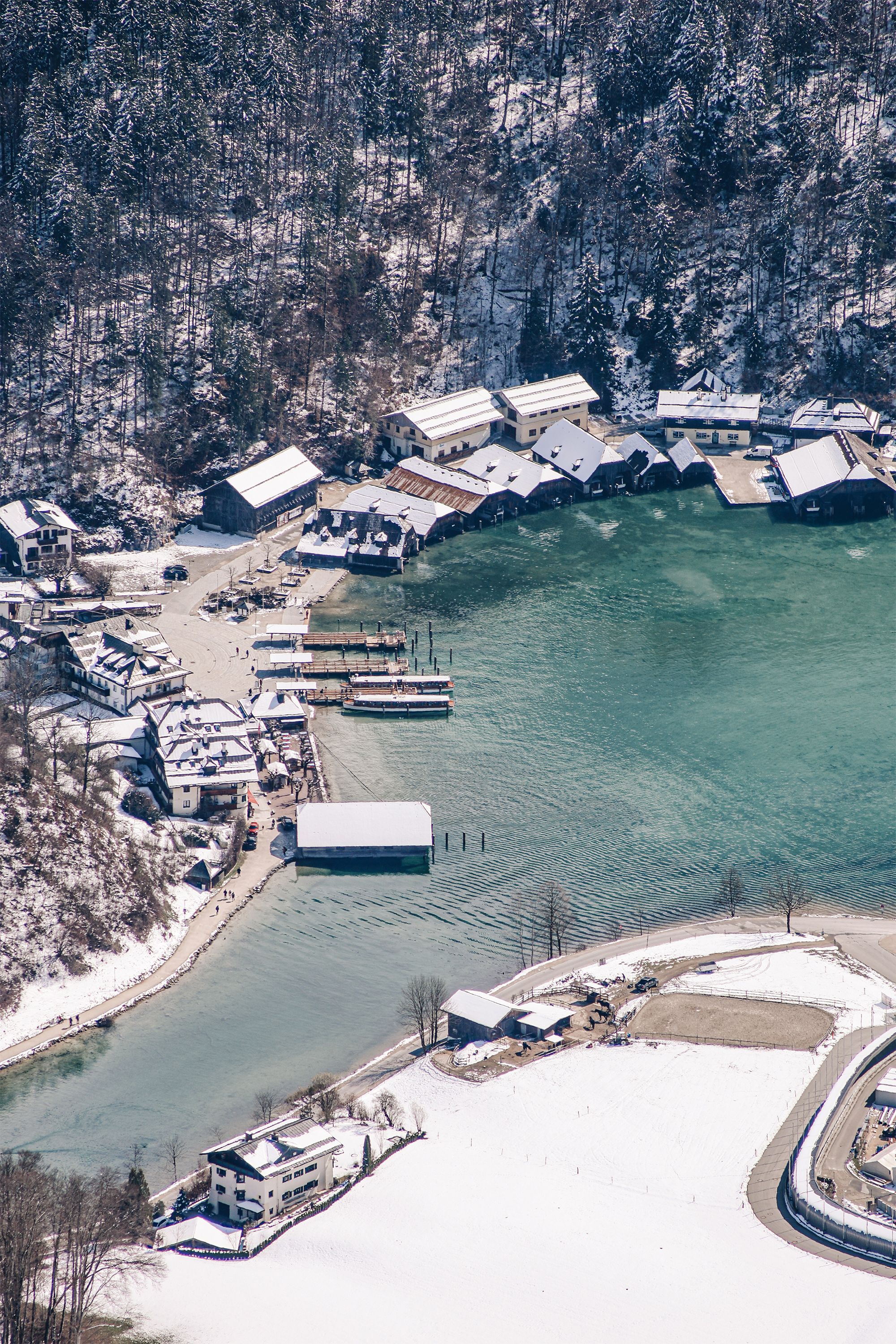 Tiefblick zum Königssee vom Gipfel des Grünsteins