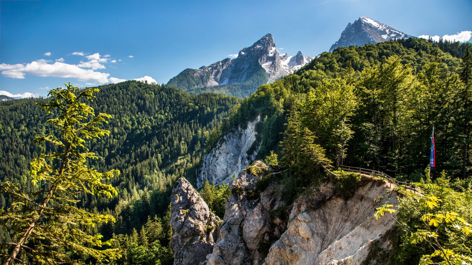 Blick von der Grünsteinhütte zum Watzmann