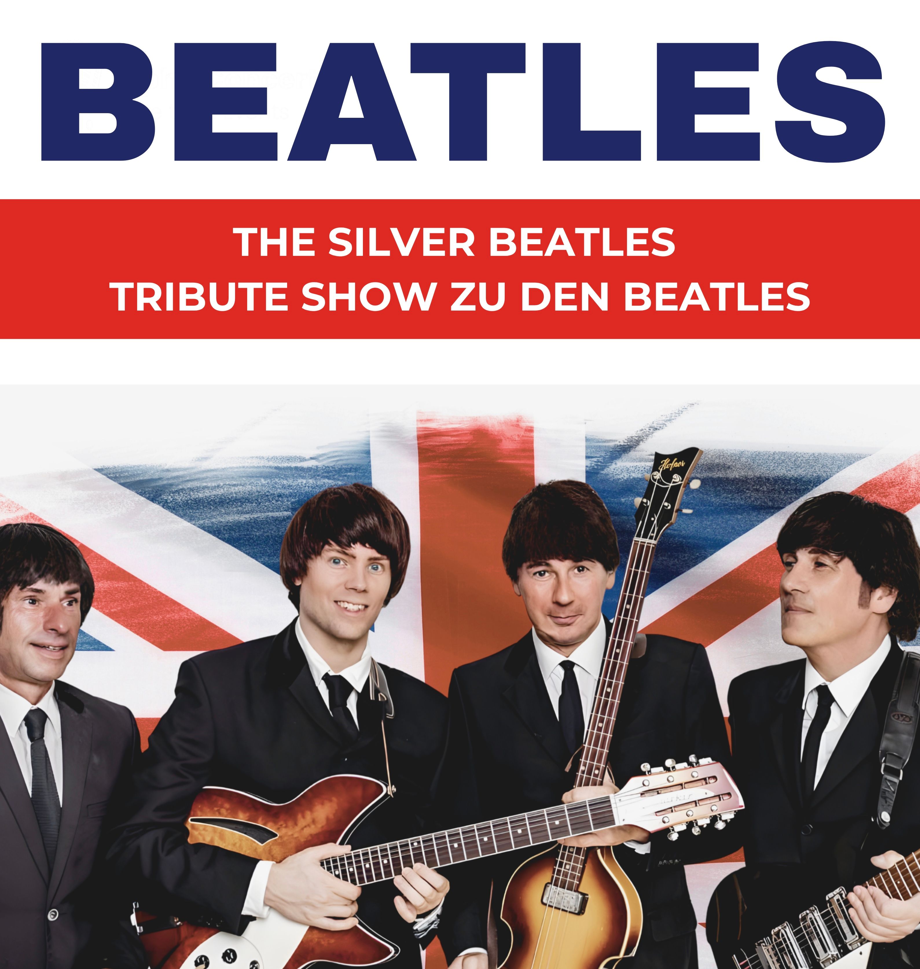 シルバー メタリック THE ポスター BEATLES