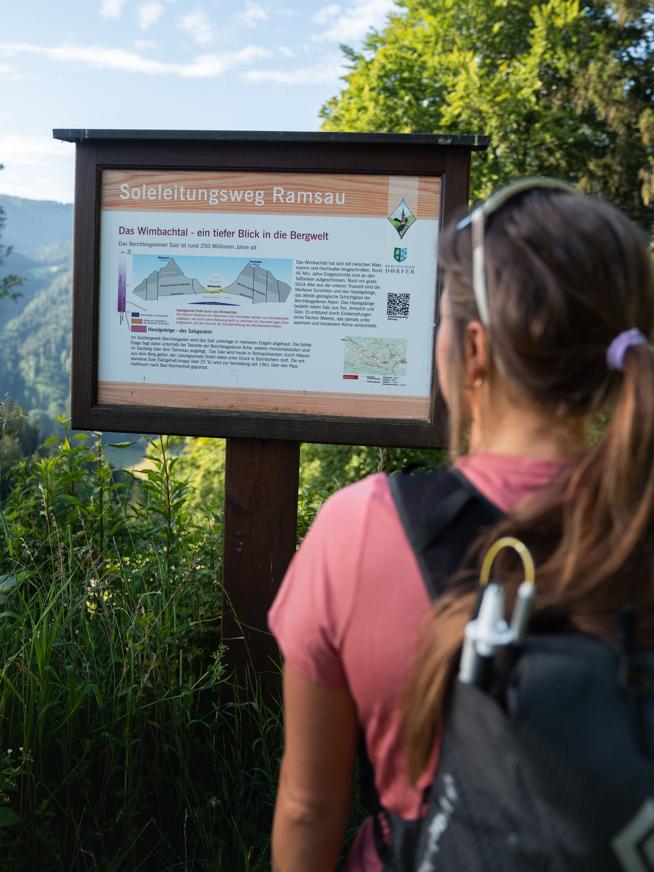 Infotafel an der Ramsauer Soleleitung