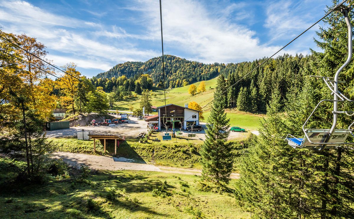 Die Talstation der Hochschwarzeck Bergbahn, Ausgangspunkt zur Auffahrt oder Wanderung zum Hirschkaser