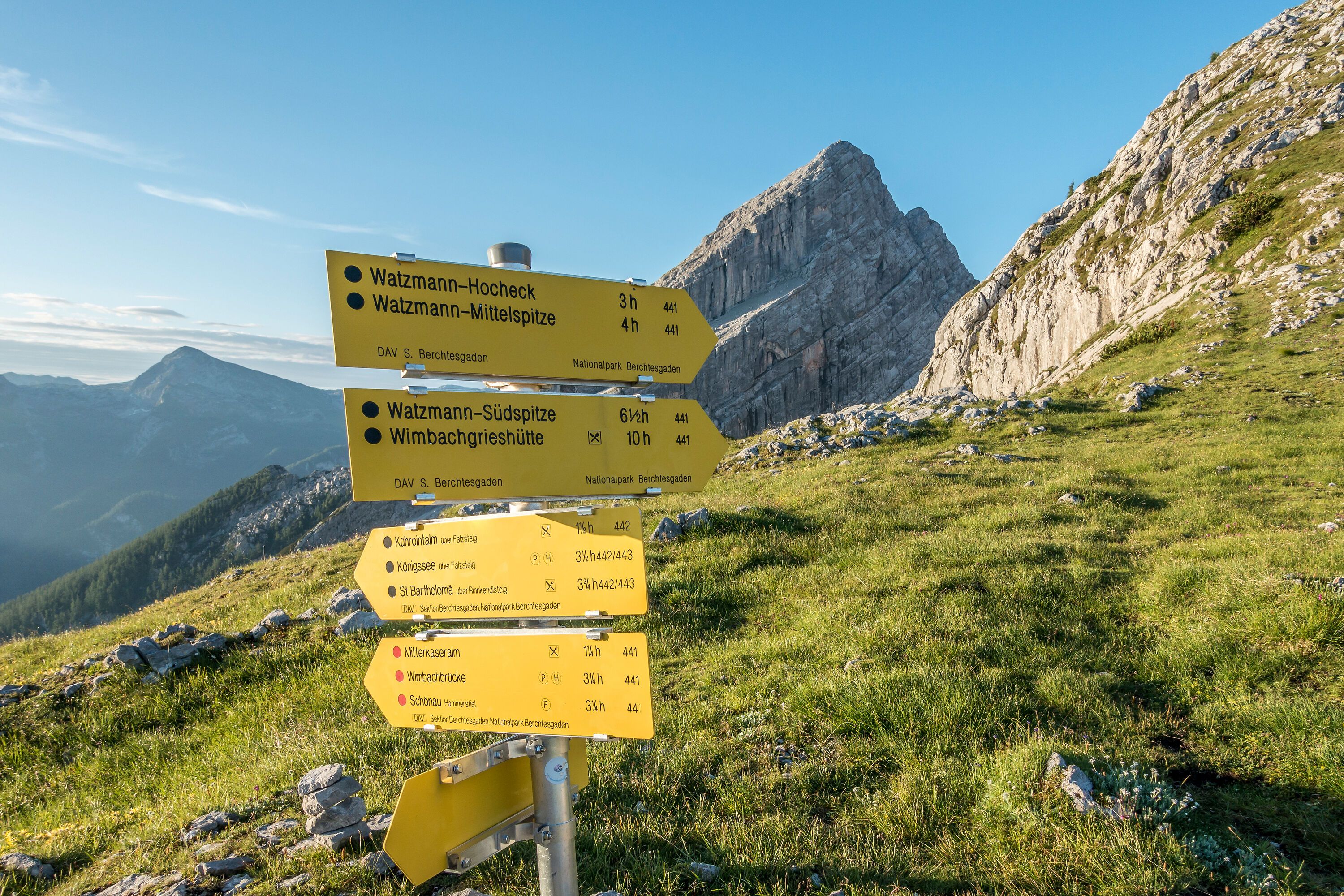 Wegweiser am Watzmannhaus