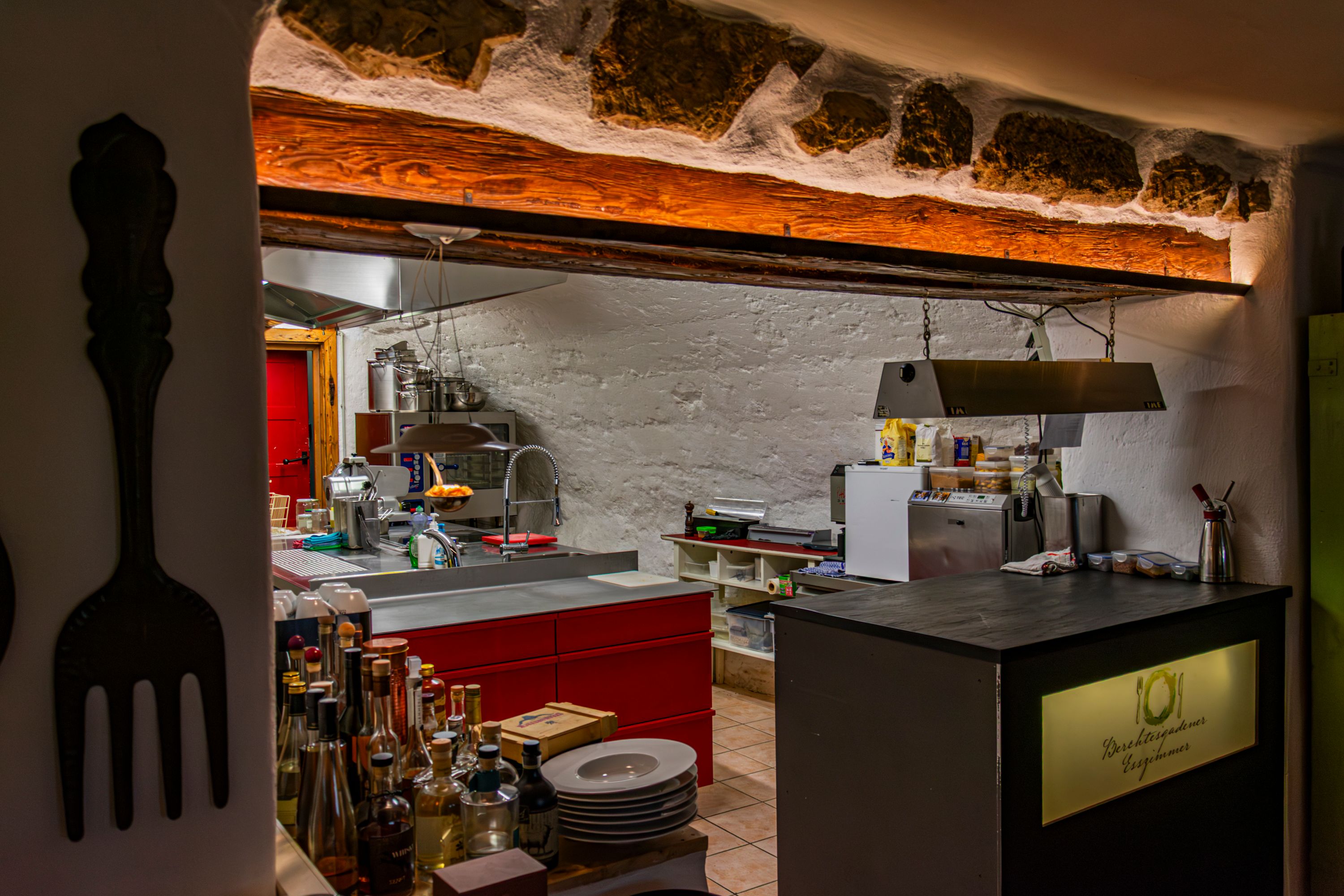 Offene Küche im Berchtesgadener Esszimmer