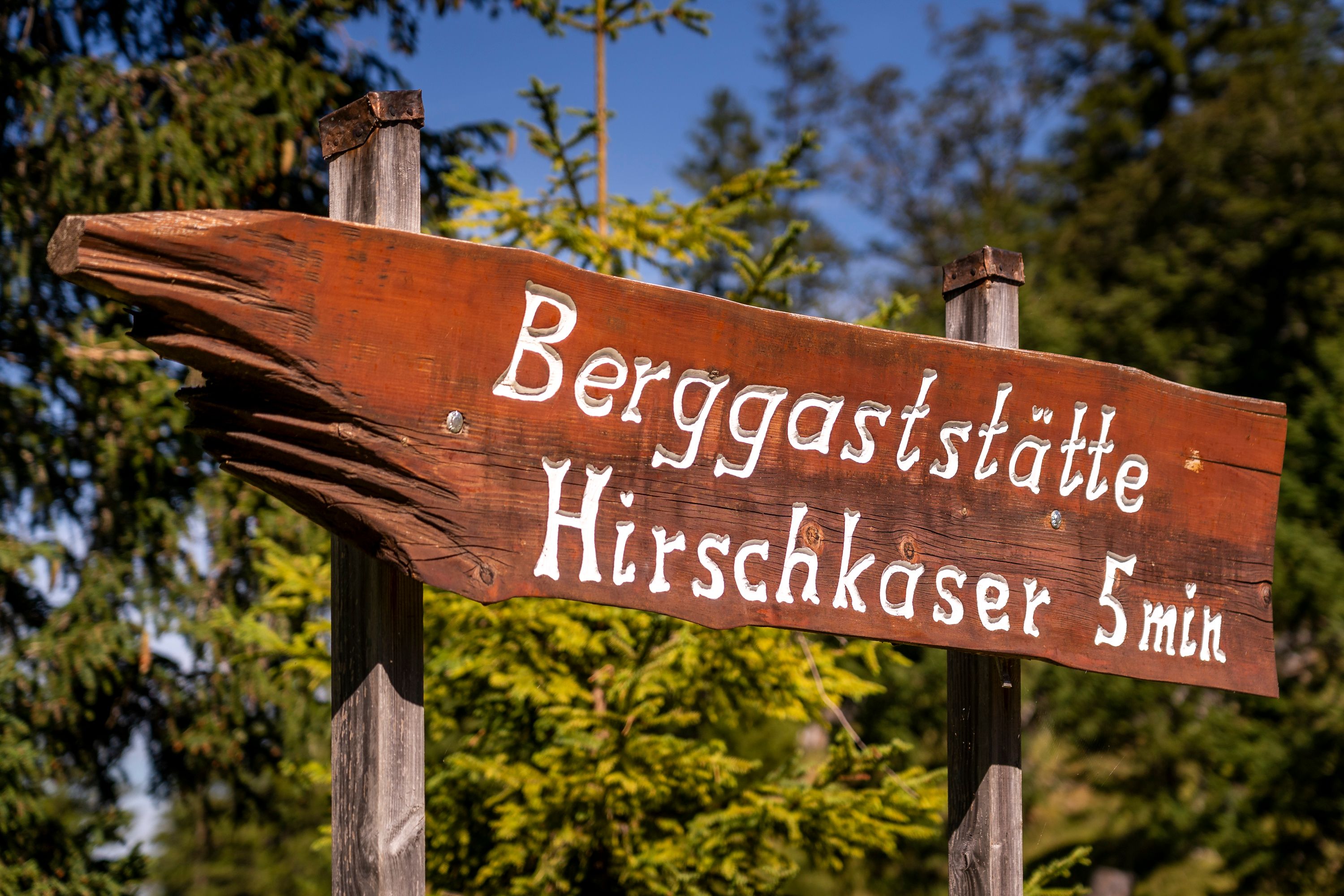 Wegweiser zum Hirschkaser
